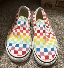 Vans women Colorful Checkered Slip-On Sneakers