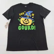 Main and Local Life is Gourd Womens Size Medium Black Halloween Pumpkin T-Shirt