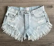 Free People x One Teaspoon Rollers Shorts Size 27 Low Waist Long Rise Retro 90s