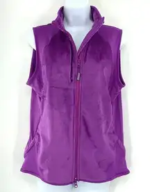 Peter Millar Fleece Vest Warmth 4E Womens L Sleeveless Full Zip Soft Purple NWT