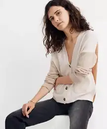 Madewell Short Kent Ex-Boyfriend Patch‎ Pockets Colorblock Cardigan Sweater XS
