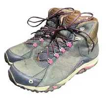 Oboz‎ Sapphire Mid BDry Womens 9.5 Blue Hiking Boots Camping Outdoors Casual