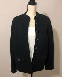 Knit Quilted Jacket Blazer Black Isaac Mizrahi Medium