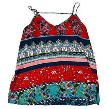 Maurice's  Colorful Patterned Flowy Adjustable Cami Tank Top