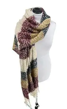 Mudd One Size NWT Unisex Loose Weave Infinity Scarf Blue, Beige, Purple