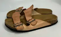 Biocomfort 2 strap sandals peach leather straps size‎ 38