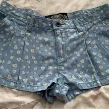 NWT Superdry Bluebell light blue ditsy floral 100% cotton embroidered shorts S