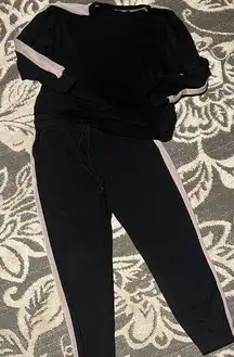 Danskin Black Jogger Track Pants and sweatshirt. Matching set like new
