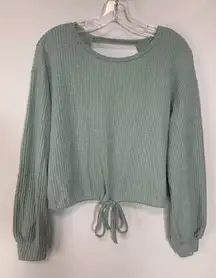 Hollister Womens Sweater Lined Drawstring Long Sleeve Backhole Light Blue XS