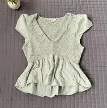 Smocked Peplum Tee