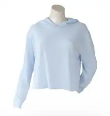 Hollister Pullover Light Blue Waffle Knit Hoodie Long Sleeve Lightweight  Sz L #