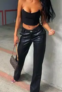 The Kript Briar Black Faux Leather pants