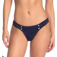 Robin Piccone Valeria indigo low rise bikini‎ bottoms size Small NEW