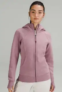 Lululemon Scuba Hoodie Jacket Light Cotton Fleece Heathered Velvet Dust Size 10