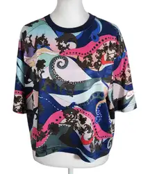 Nike Colorful Print Short Sleeve Cropped Tee Size Medium Nike Icon Tee