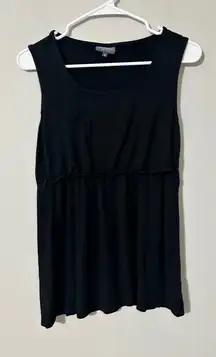 Milk Nursingwear Black Sleeveless‎ Gathered Maternity Top Size S Rayon Spandex