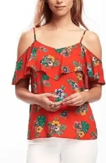 NWT Womens Old Navy Soft-Woven Ruffled Cold-Shoulder Cami Tank Top - Sz S