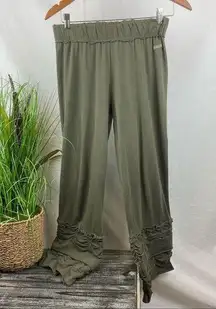 Matilda Jane Cotton Taupe Ruffle Hem Capri Pants S