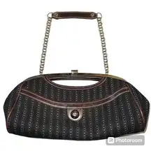 Apt 9 Womens Clutch Purse Handbag Bagette with Chain Strap Black Brown Silver