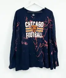Chicago Bears Custom One Of A Kind Reverse Dyed Graphic Tee SZ 2XL Football