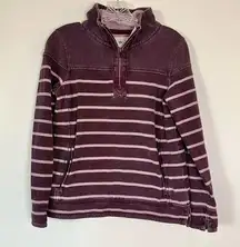 Fat Face Iconic Airlie Long Sleeve Top Purple Striped Size 4