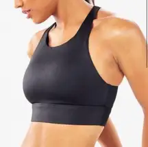 No Bounce High‎ Impact Sports Bra in Black Shine Size Large Never Worn