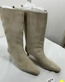 Womans The Drop Pullon Knee High Boots Size 10 Beige Pointed Toe Heel NWT