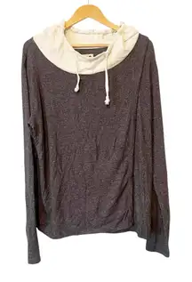 Peace Love World Charcoal Gray Wrap Front Hoodie Size Medium