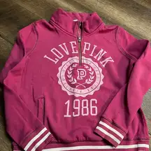 PINK - Victoria's Secret VS Pink Quarter Zip Vintage Sweatshirt