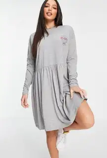 ASOS’ Noisy May Collegiate Motif Jersey Smock Dress, Gray Heather Size XL NWT