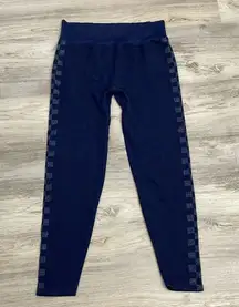 Victoria's Secret PINK Active Blue & Shiny Silver Cropped Leggings Size Large