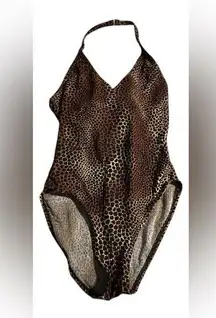 Leopard Print One Piece Swimsuit
