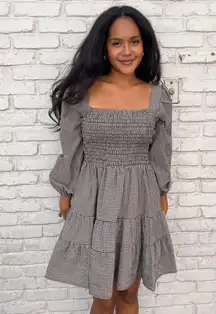 NWT self contrast Edvina plaid bohemian mini dress / sold at anthro $135