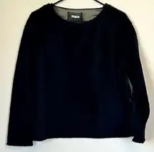 Reformation Black Fuzzy Women's Sweater with See Through Back