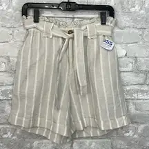 Nine West Striped High Waisted Shorts