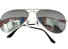 Ray-Ban Polarized Large Aviation Gunmetal/Crystal Green Lens Sunglasses Women’s