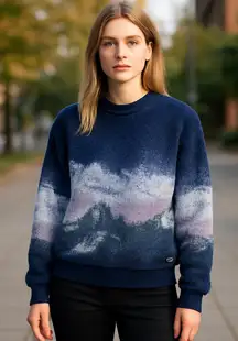 NWOT Vans Overlook Sherpa Crew Sweatshirt - Dress Blues Large