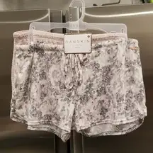 💕DANSKIN💕 PJ Prints & Solid Ribbed PJ Shorts 2Pk Pink & Gray Pattern Large NWT