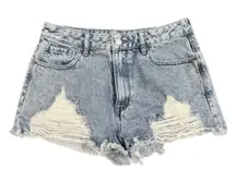 Pacsun High Rise Festival Cutoff Ripped Jean Shorts in Blue, Size 27​​