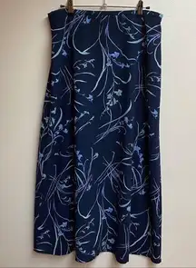 Kathie Lee Collection Navy Floral Skirt