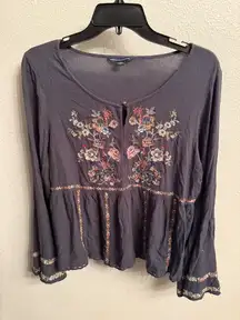 American Eagle Outfitters Floral Embroidered Top
