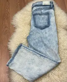 Kendall + Kylie Iconic High Rise Acid Wash Straight Leg Jeans 13/31