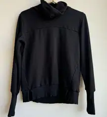 ALO Clarify Turtleneck Sweatshirt Black Size XS, Small? logo Back Travel Cozy