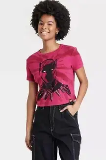 NWT Womens Marvel Artist Series Black Panther Cropped Dye Dip Tee Shirt - Sz 2X