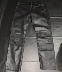 Juicy Couture Womens‎ Black Faux Leather Easy Skinny Pants 28