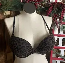 Smart & Sexy  bra woman’s padded animal print leopard intimate Sz 36C