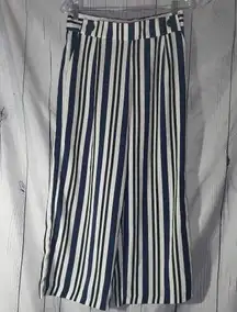 Zara trf Collection Striped Wide-Leg Crooped Pants Size Small