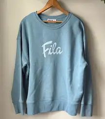 FILA Springlake Blue Logo Crewneck Pullover Sweatershirt
