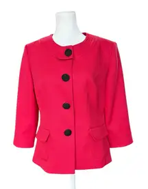 Perceptions Pink Blazer with Black Buttons