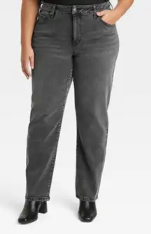 HIGH RISE 90S STRAIGHT JEANS BLACK WASH SZ 26 NWT